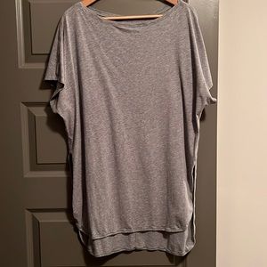 lululemon heather gray split-seam tunic top - size 14